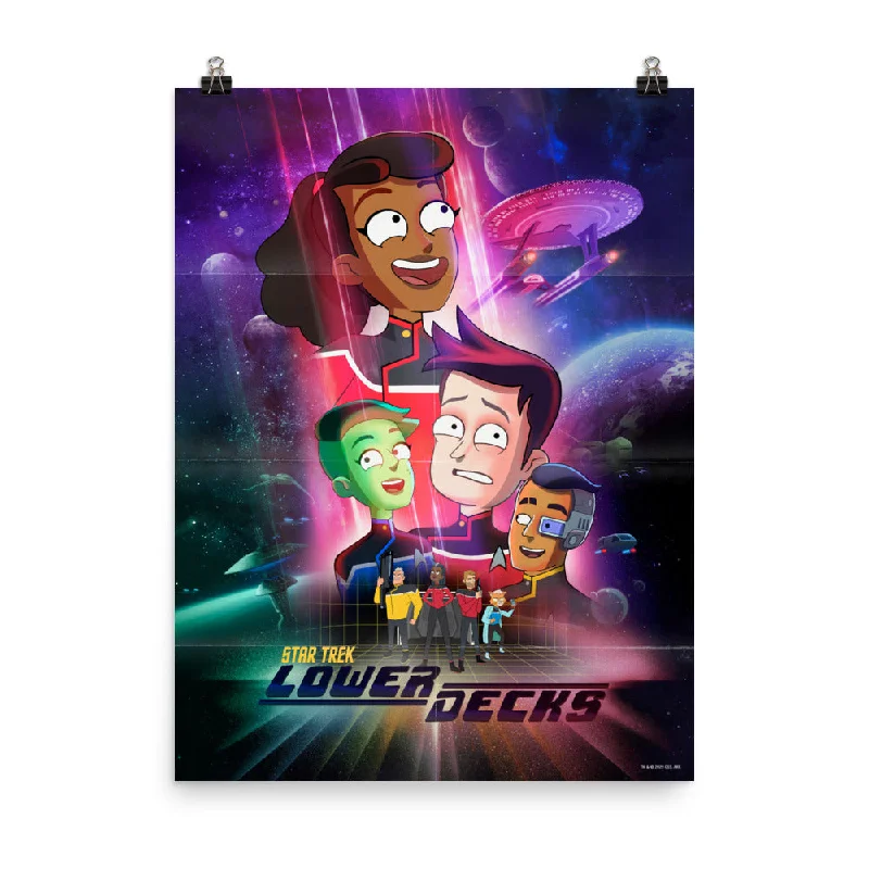 Small copper wall art-Star Trek: Lower Decks Crew Key Art Premium Satin Poster