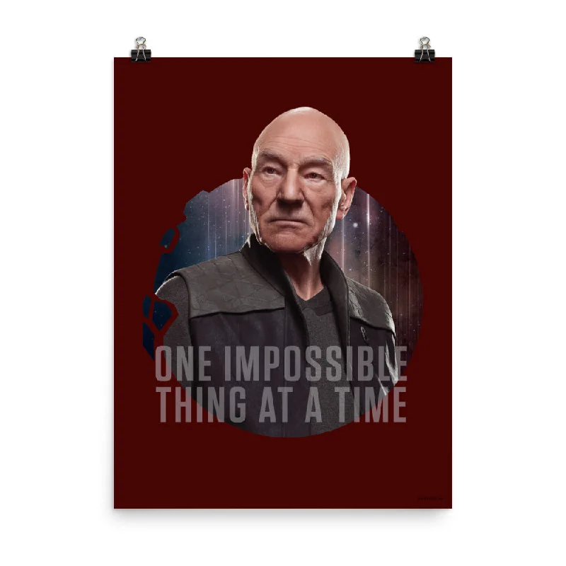 Elegant silk wall shelf-Star Trek: Picard One Impossible Thing At A Time Premium Satin Poster