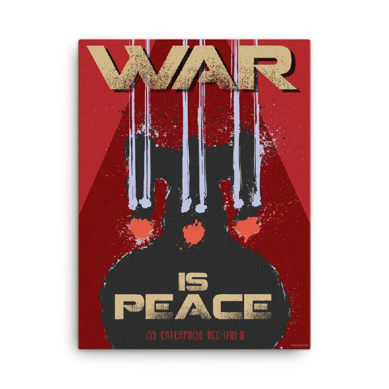 Vintage silver plant holder-Star Trek: The Next Generation Mirror Universe War is Peace Wrapped Canvas