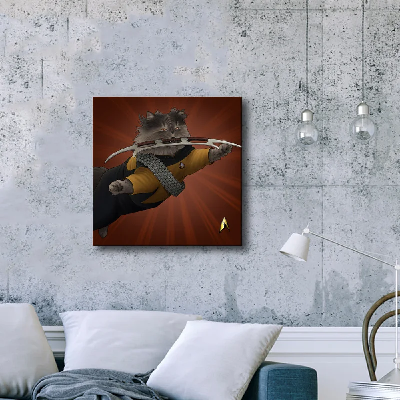 Unique industrial pipe lamp-Star Trek: The Next Generation Worf Cat Premium Gallery Wrapped Canvas