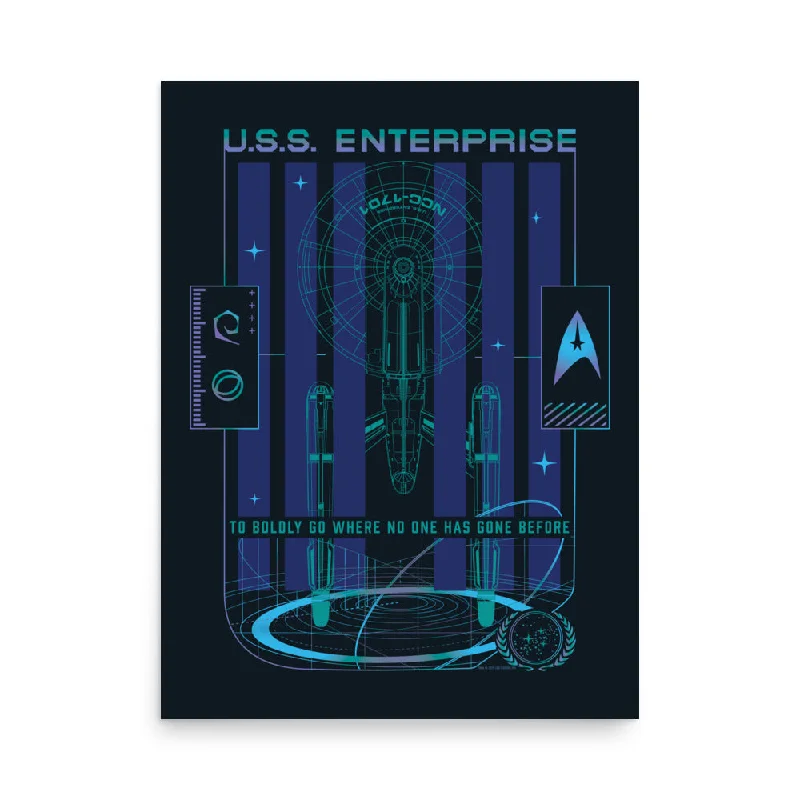 Unique farmhouse wall art-Star Trek: The Original Series Enterprise Premium Poster