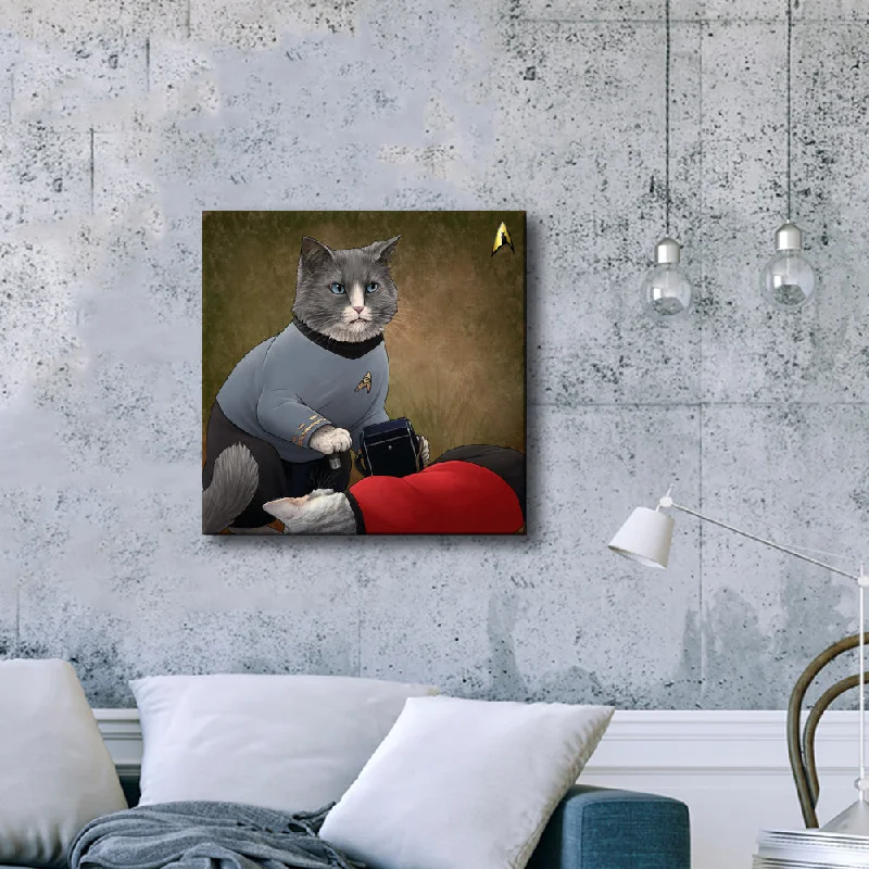 Handcrafted bamboo tray decor-Star Trek: The Original Series McCoy Cat Premium Gallery Wrapped Canvas