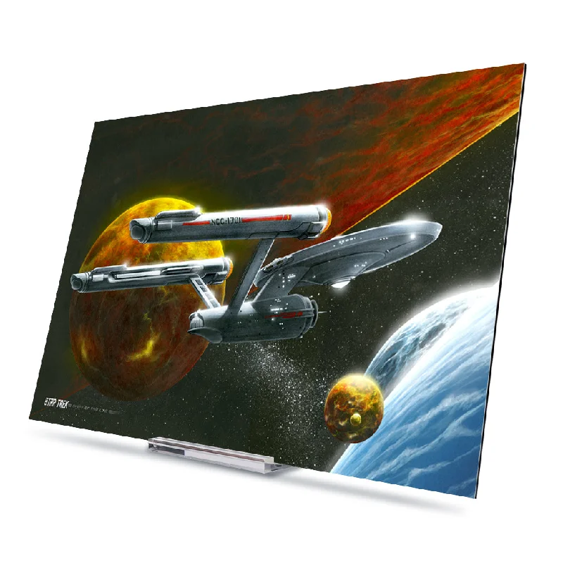 Minimalist gray wall shelf-Star Trek: The Original Series Ships of the Line Oceans of Blue and Seas of Fire Acrylic