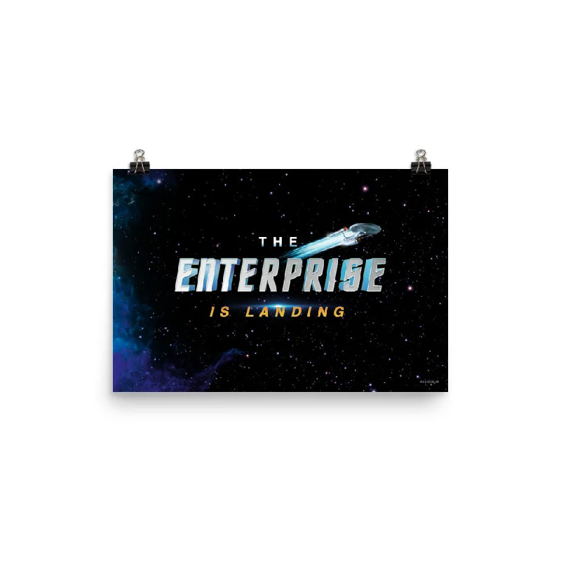 Modern acrylic wall shelf-Star Trek: The Original Series The Enterprise is Landing Premium Matte Paper Poster