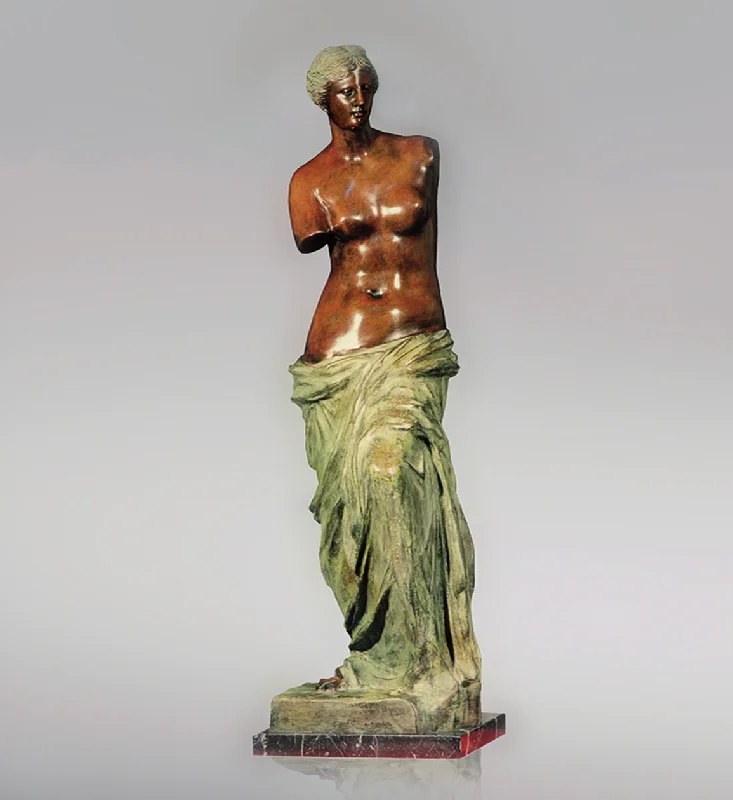 Minimalist gray wall shelf-Venus de Milo Bronze Statue