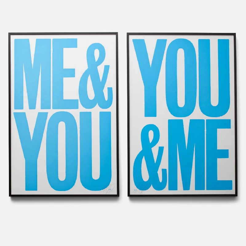 Vintage bronze wall shelf-You & Me/Me & You Signed Print