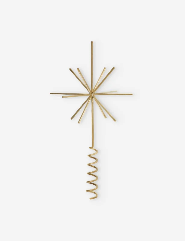 Modern brass wall shelf-Brass Star Tree Topper by Ferm Living