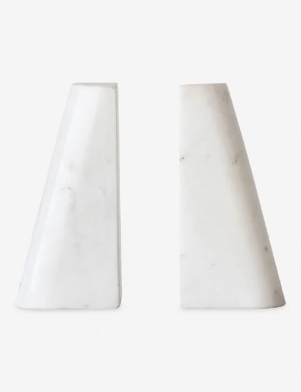 Minimalist beige wall shelf-Cavallo Marble Bookends (Set of 2)