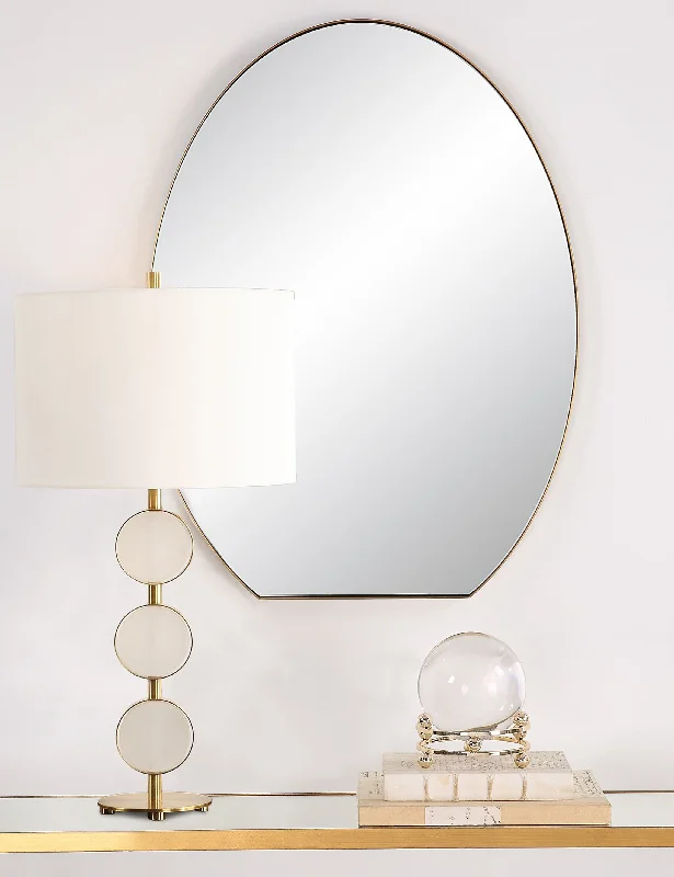 Modern steel wall shelf-Clifton Oval Mirror