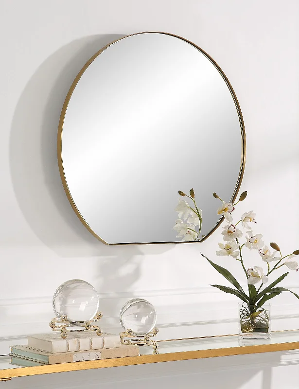 Rustic pine shelf ornament-Clifton Round Mirror