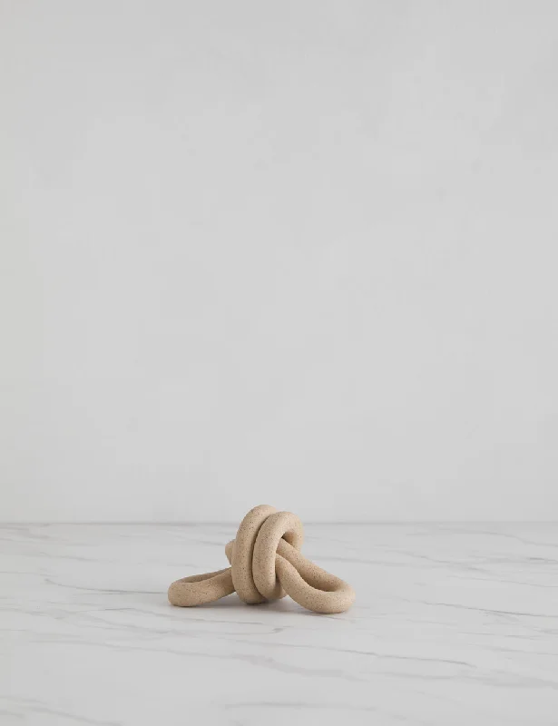 Minimalist beige wall art-Double Loop Knot by SIN