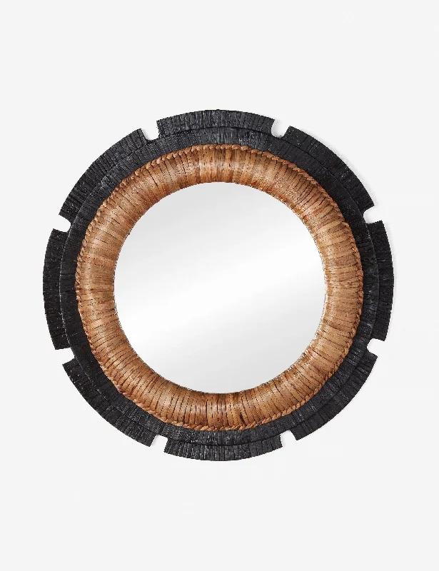 Minimalist beige wall art-Eloy Round Mirror