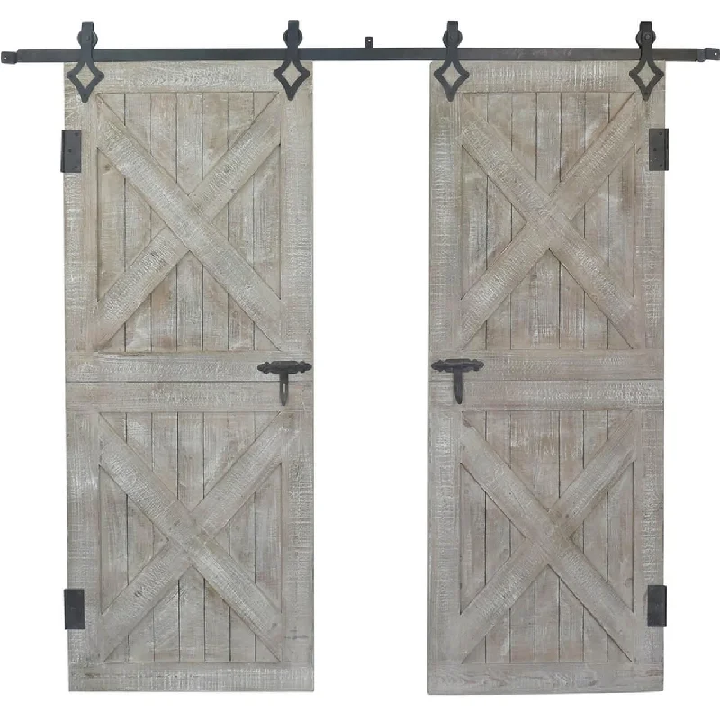 Contemporary ceramic throw pillow-Barn Door Wall Art