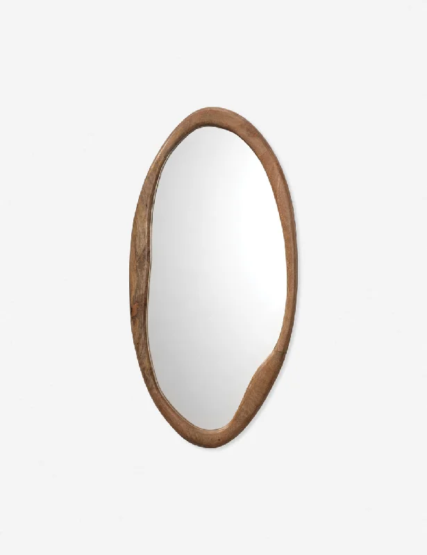 Unique mid-century wall shelf-Hidden Hills Oval Mirror