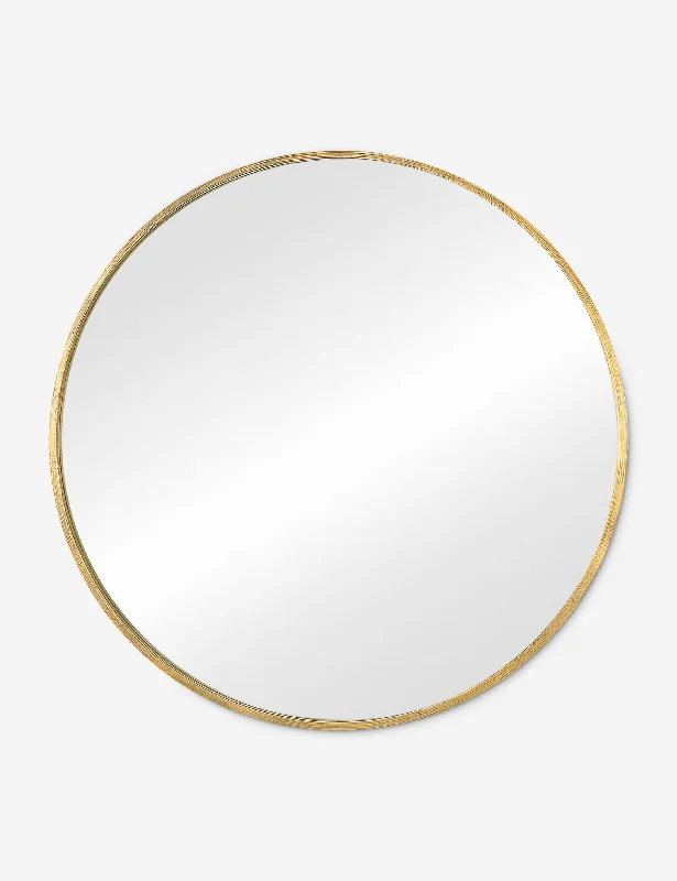 Minimalist white wall shelf-Maurice Round Mirror