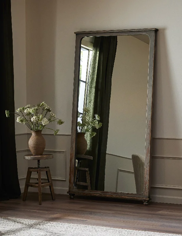 Rustic cedar wall art-Orleans Floor Mirror by Amber Lewis x Four Hands