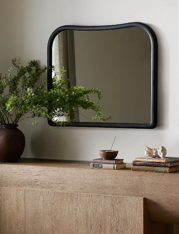 Contemporary glass wall shelf-Patz Mantel Mirror by Amber Lewis x Four Hands