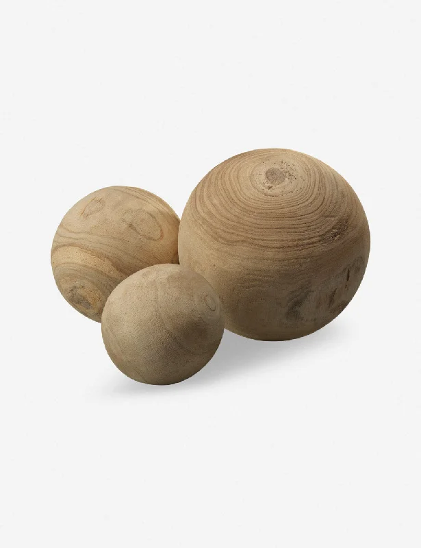 Handcrafted wooden wall art-Starla Ball Objects (Set of 3)