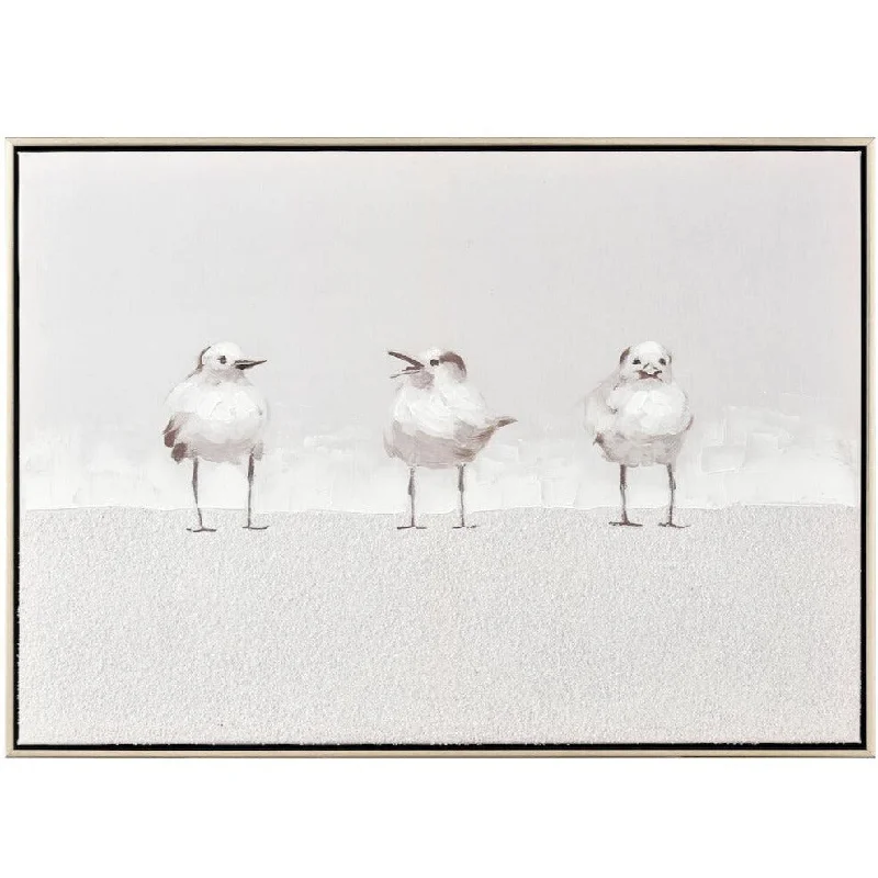 Rustic pine shelf unit-Three White Gulls Framed Wall Art